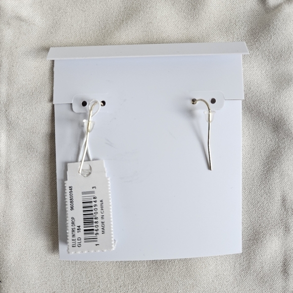 New Kendra Scott Elle Enamel Framed Drop Earrings in Ivory Mother-of-Pearl Mix - Picture 6 of 6